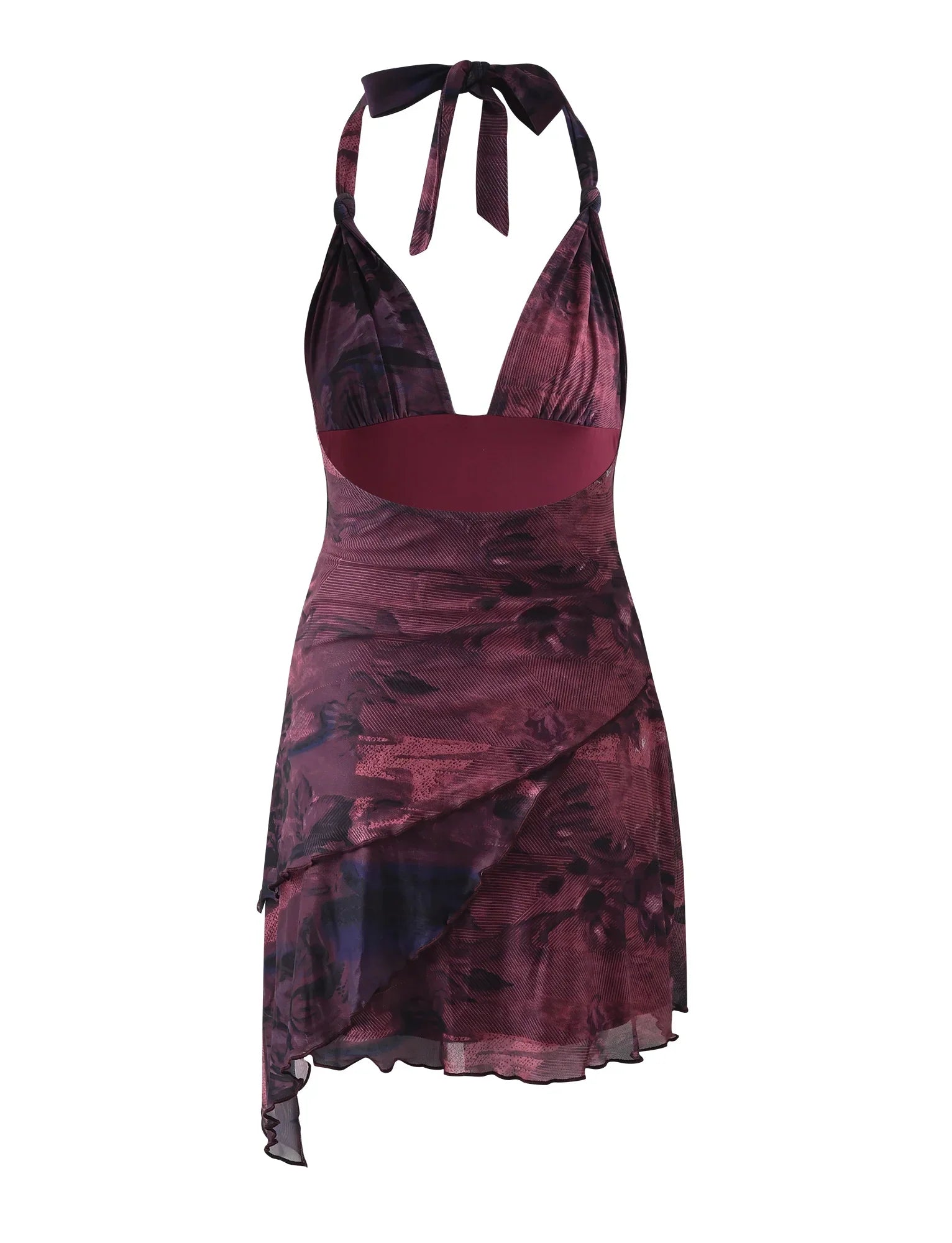 FRIEDA DRESS RED BURGUNDY ROMANTIC
