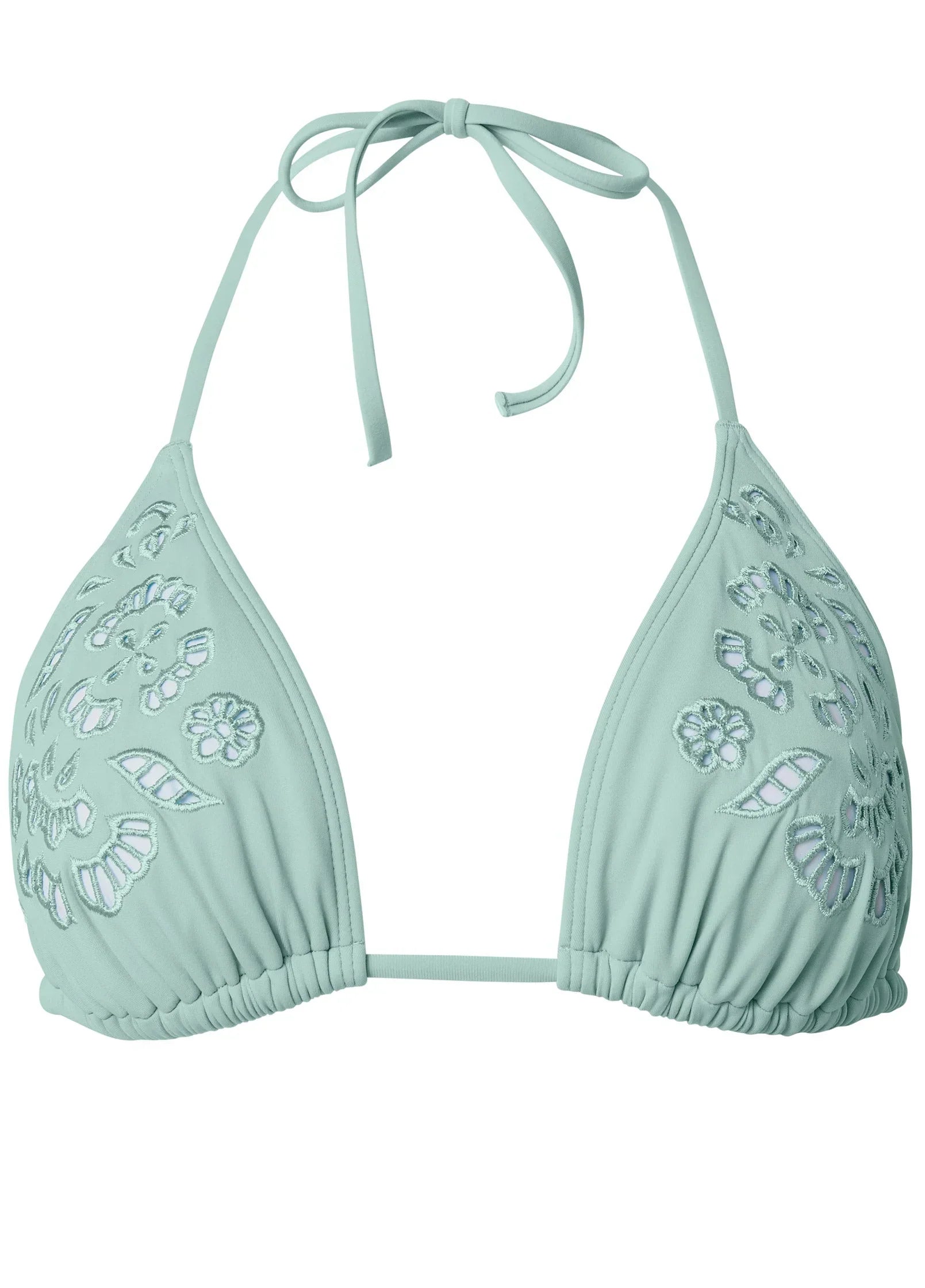 Eyelet Cutout Triangle Top Blue Endeavor Pearl White