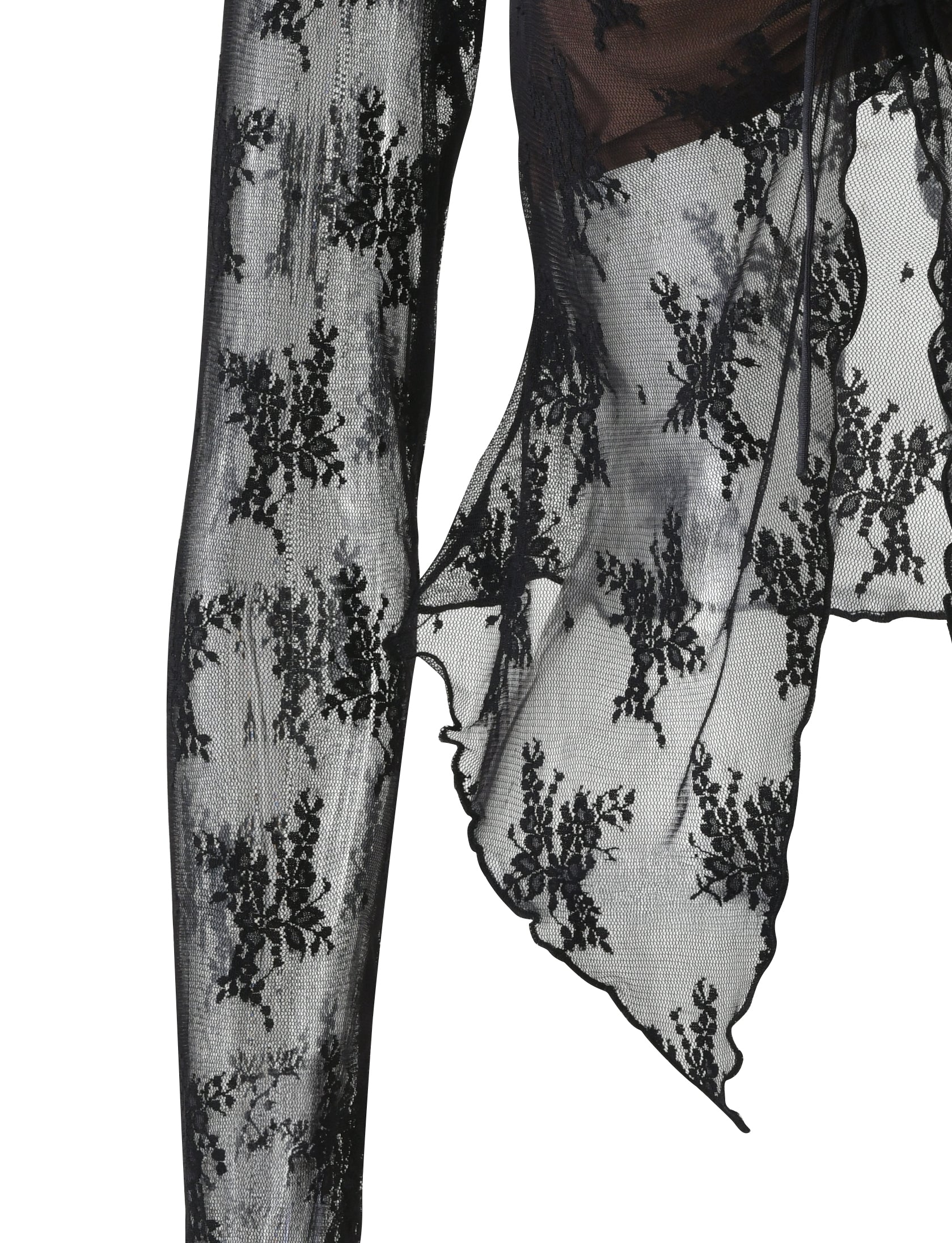 KAROLINA LONG SLEEVE TOP BLACK LACE