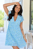 Amari Blue Floral Print Dress