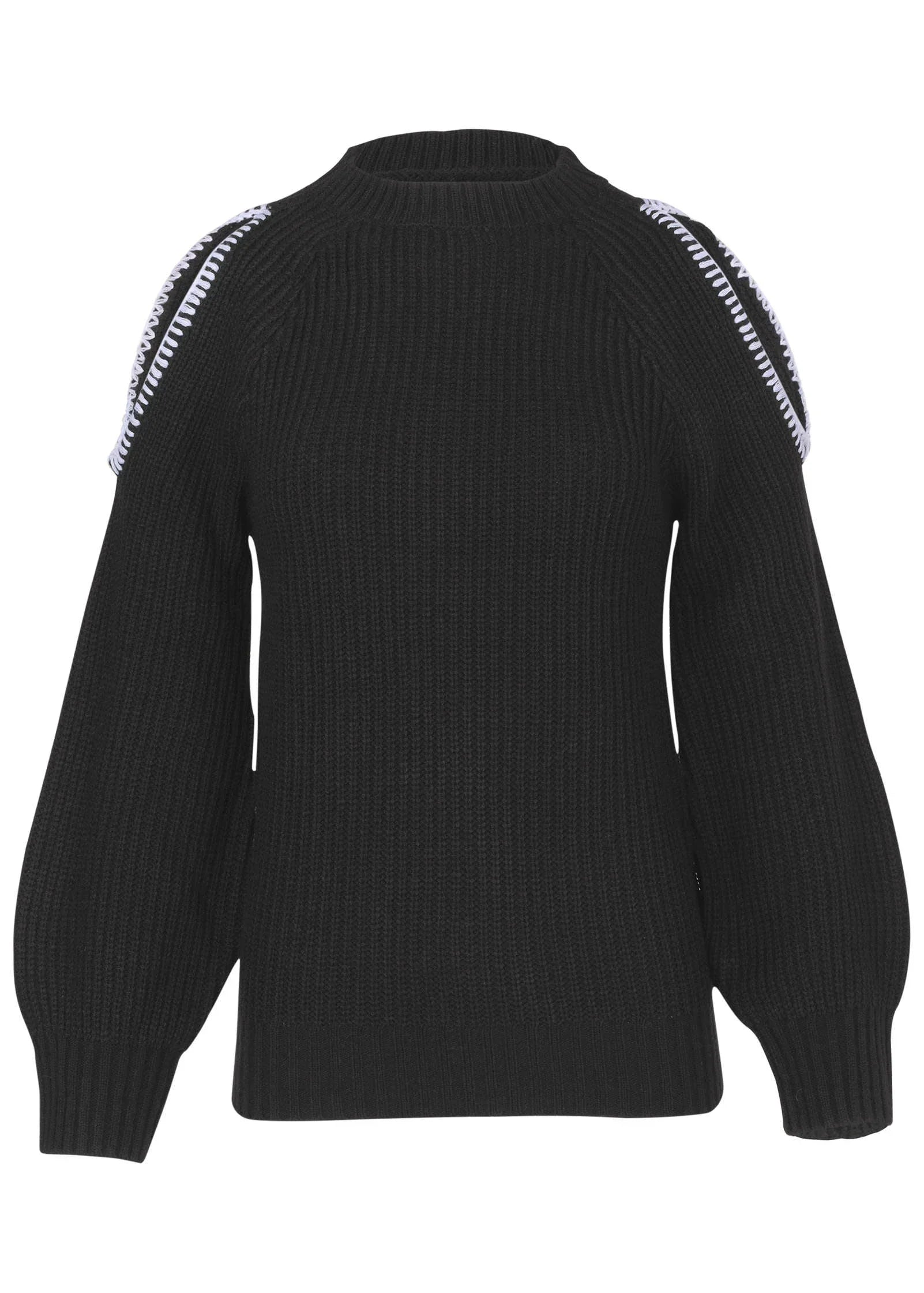 Cold Shoulder Sweater Jet Black