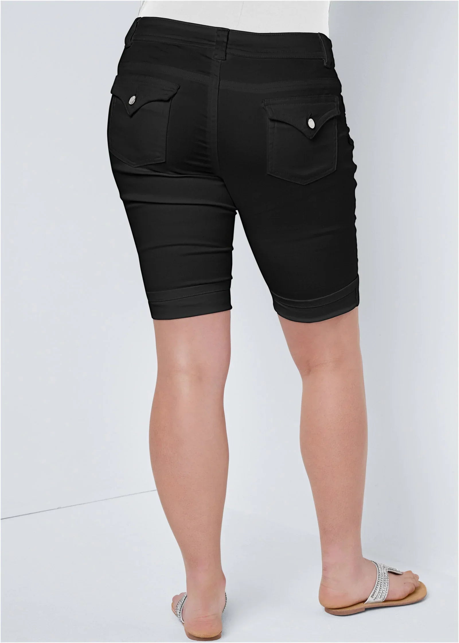 Long Jean Shorts Black