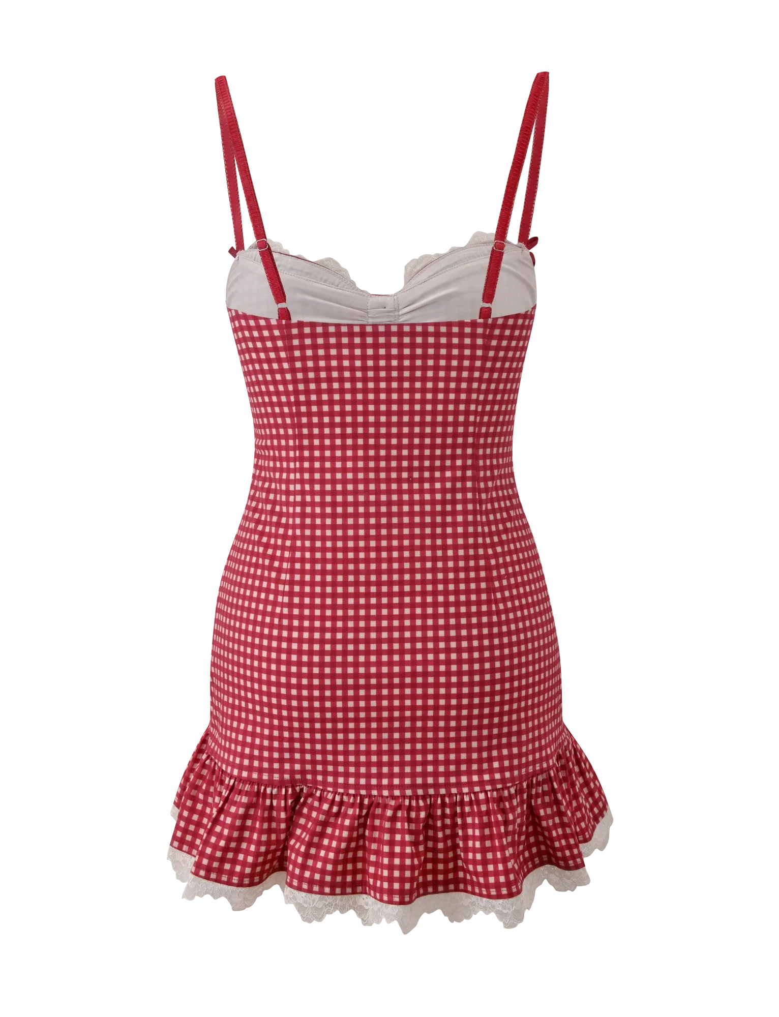EMMALINE MINI DRESS RED GINGHAM
