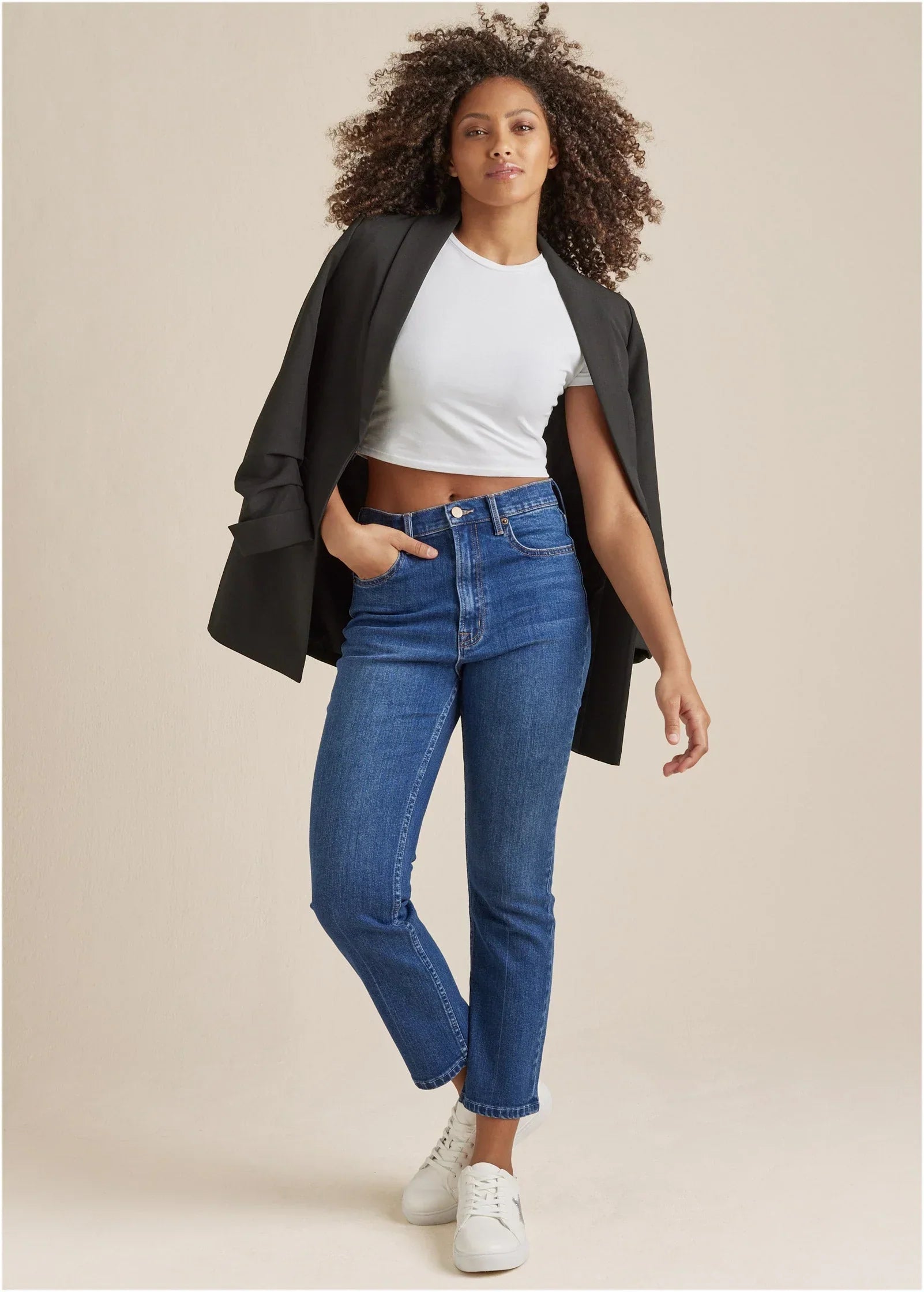Straight Leg Jeans Medium Wash