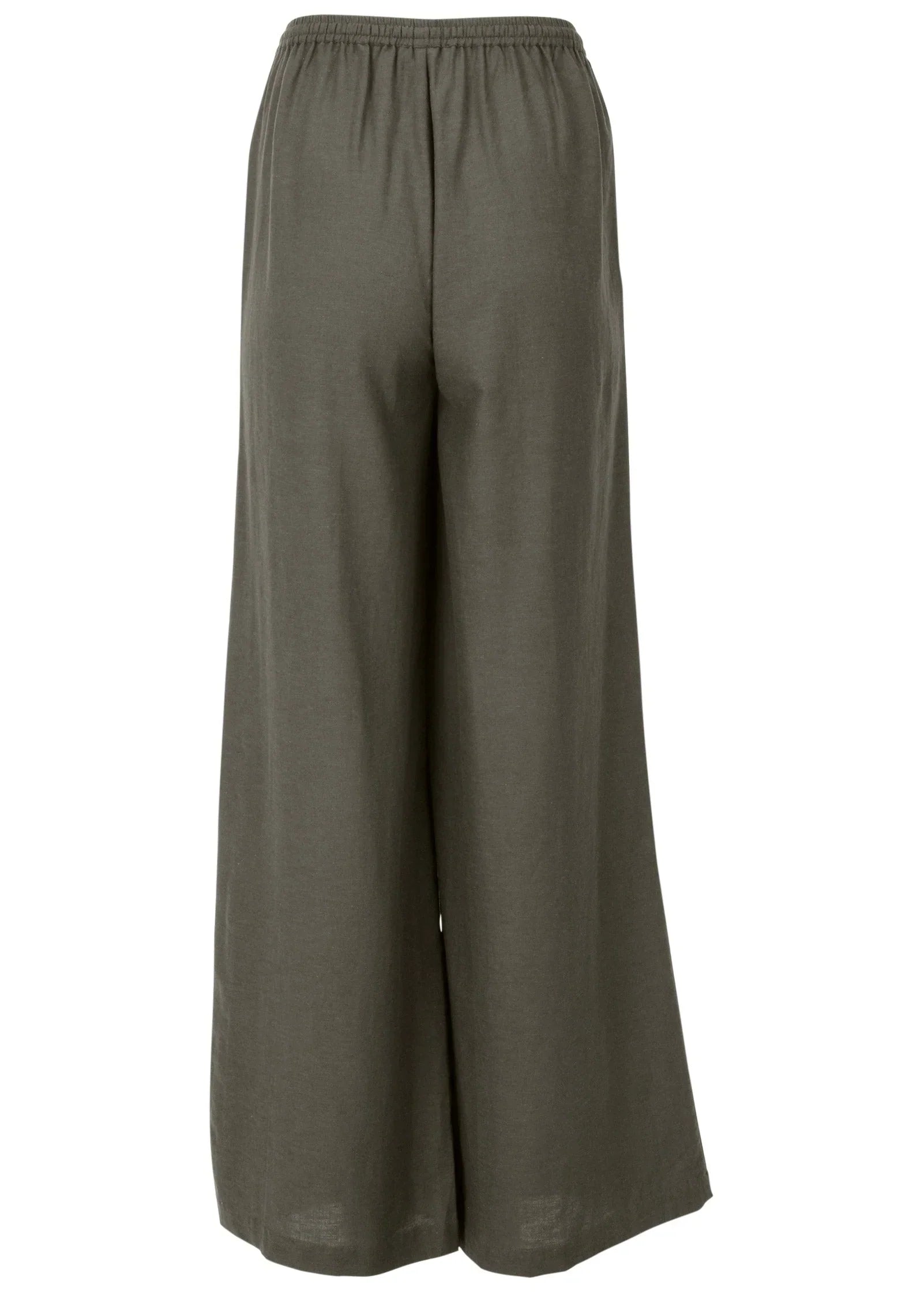 Linen Wide Leg Pants Olive