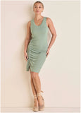 Button Detail Dress Iceberg Green