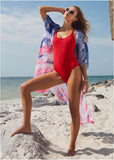 Long Kimono Cover Up Boardwalk Flag Cover Up
