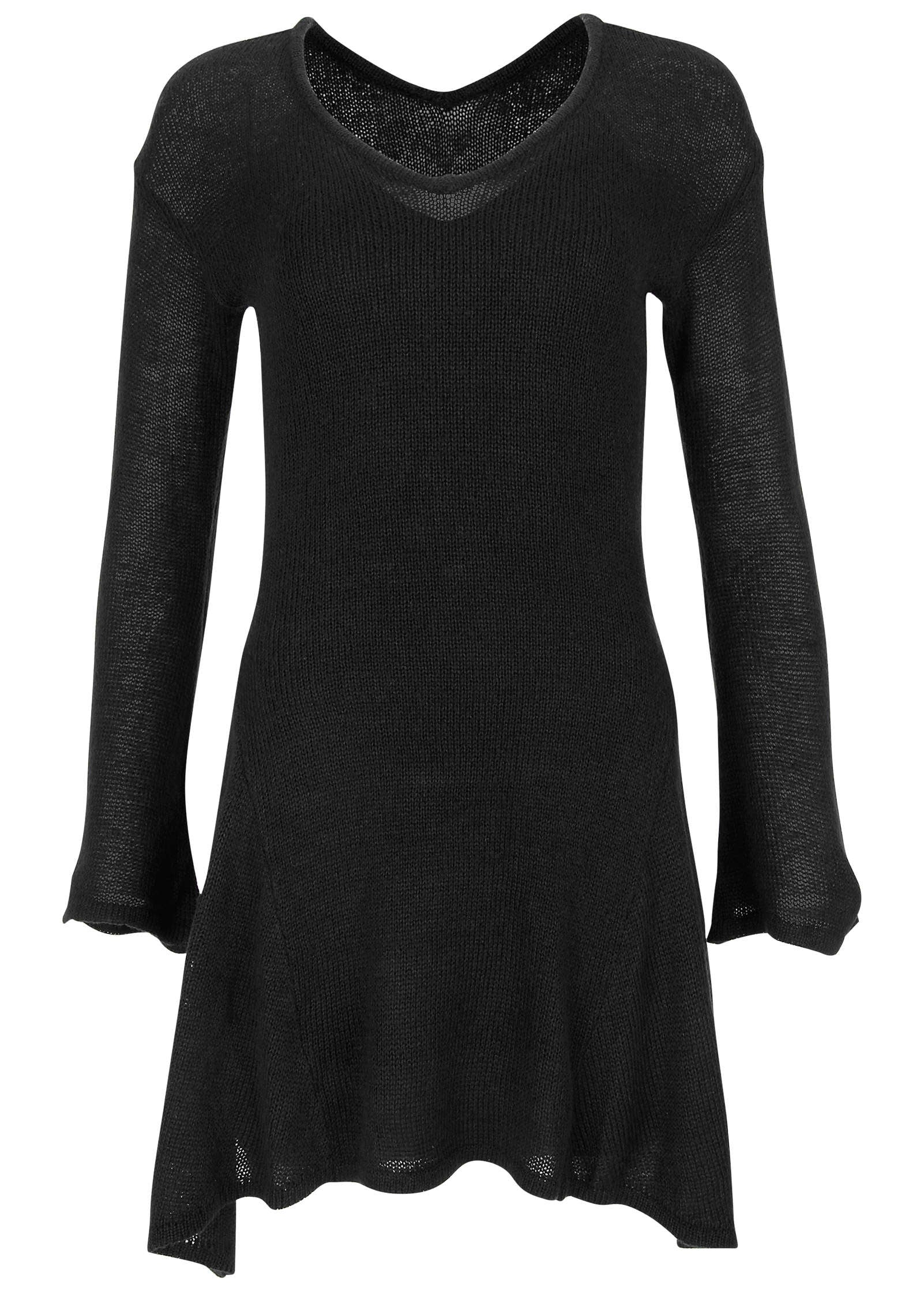 Bell Sleeve Sweater Dress Jet Black
