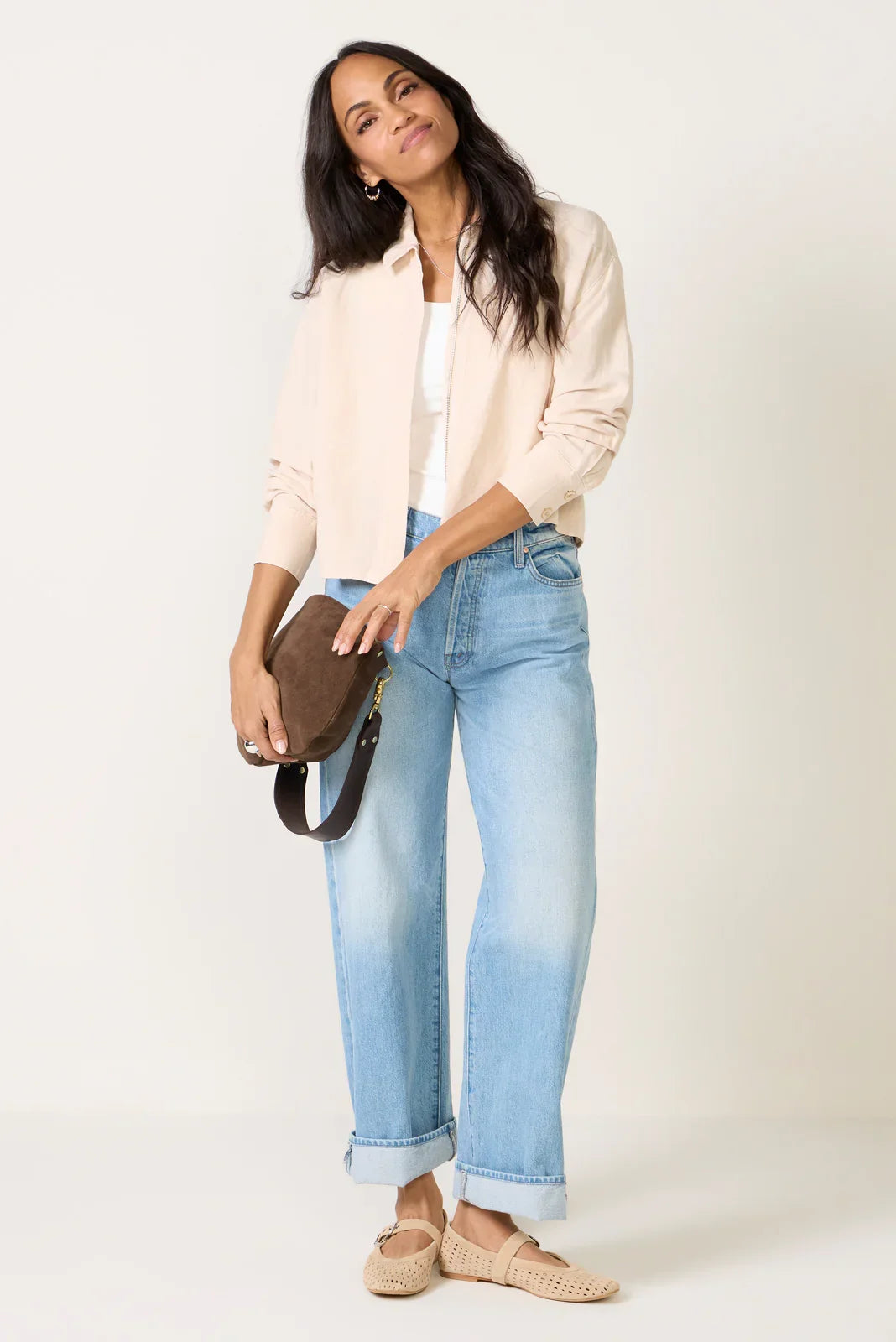 Linen Zip Up Shirt