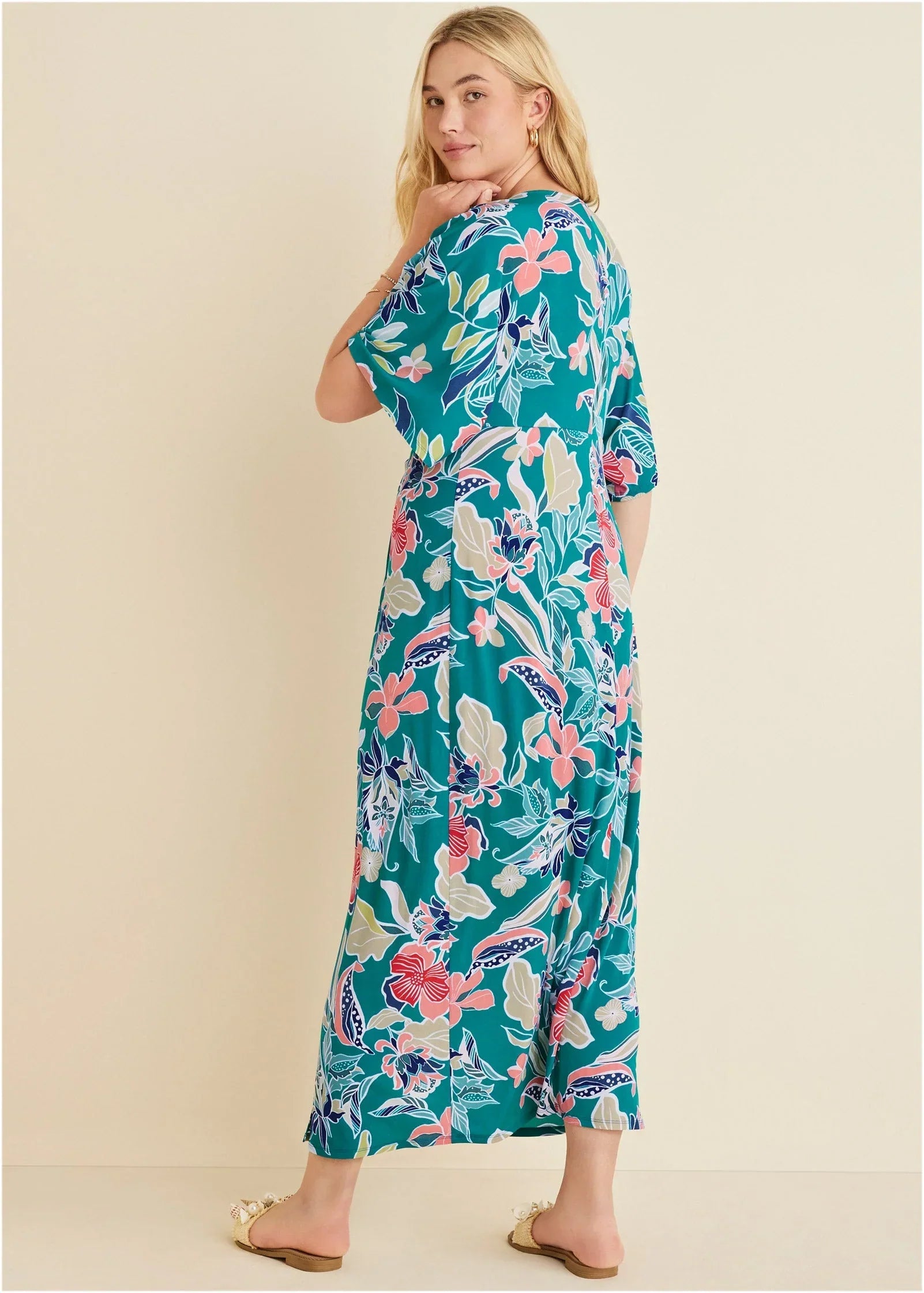 Twist Front Maxi Dress Paradise Floral