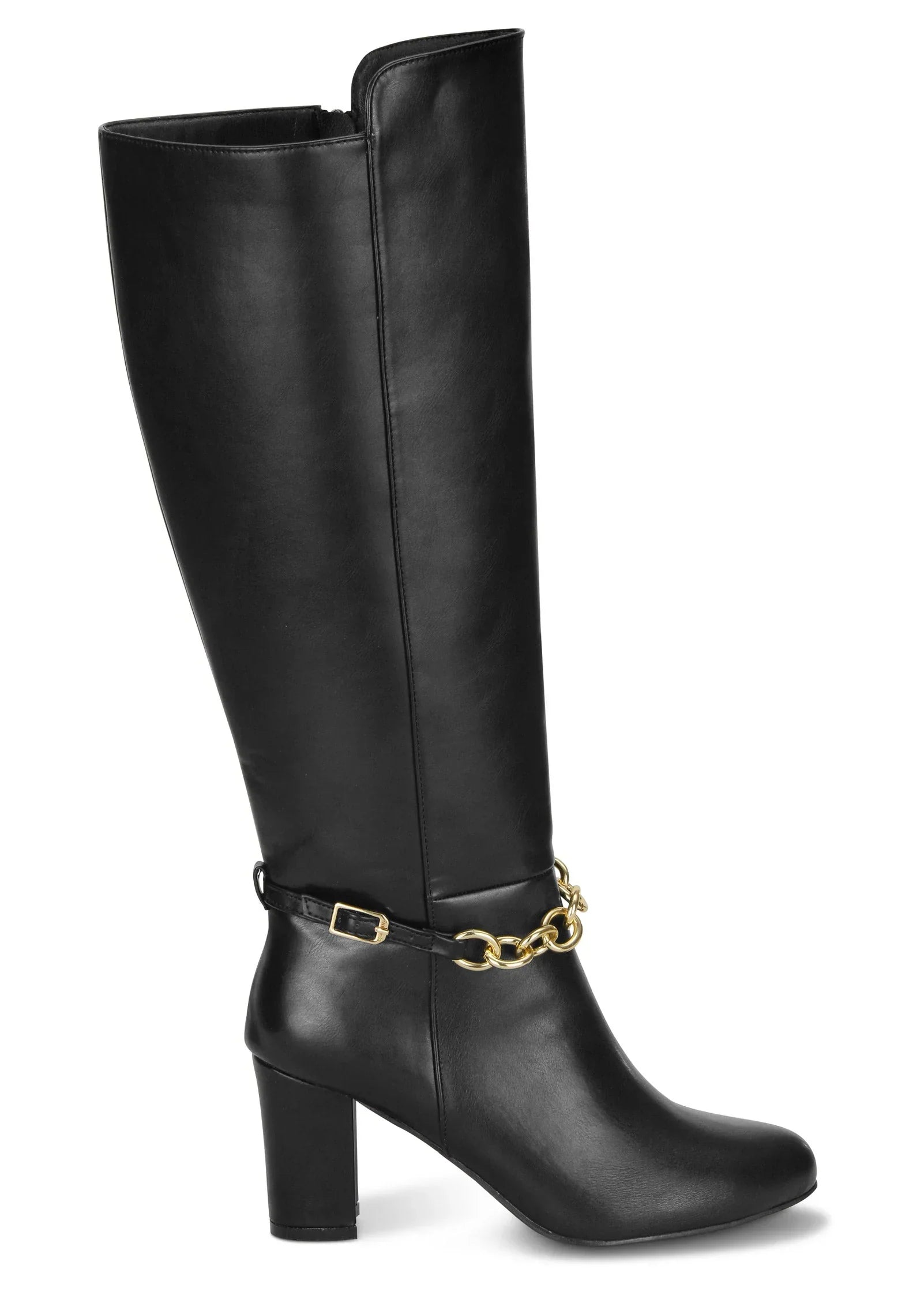 Chain Detail Boots Jet Black