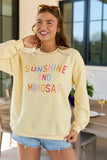 Sunshine And Mimosas Yellow Graphic Sweatshirt
