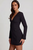 Structured Single Breasted Blazer Mini Dress in Black