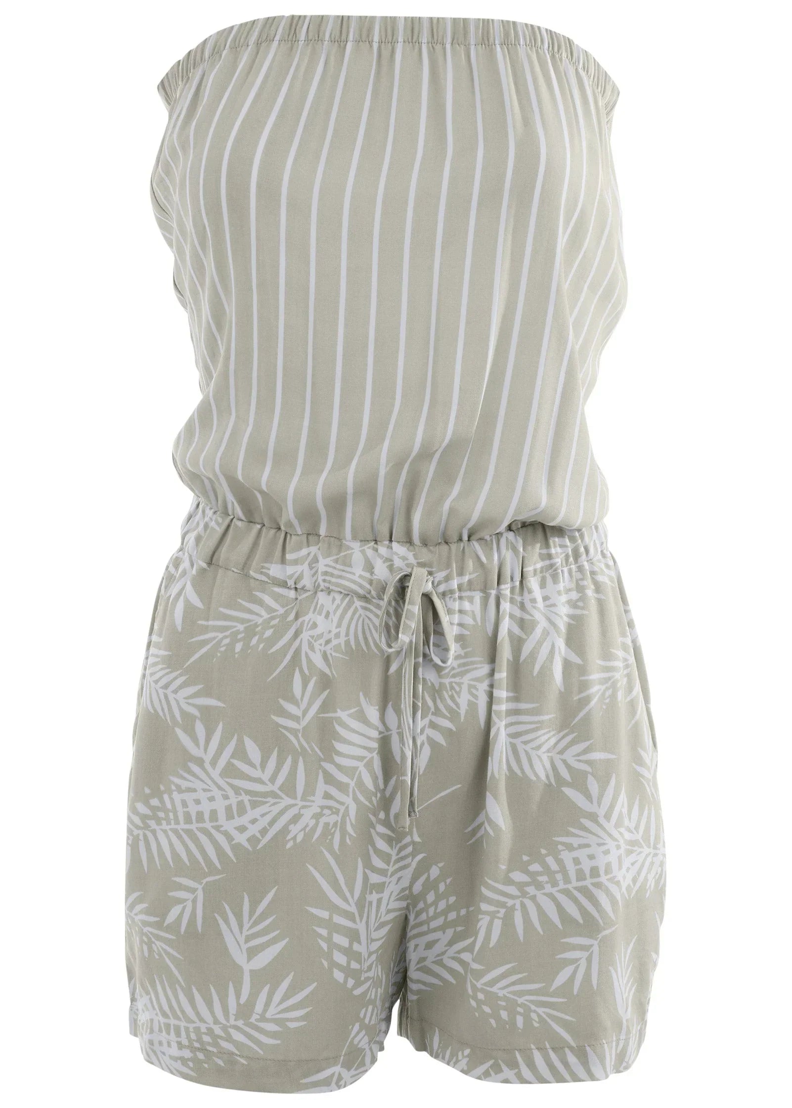 Strapless Romper Green Multi