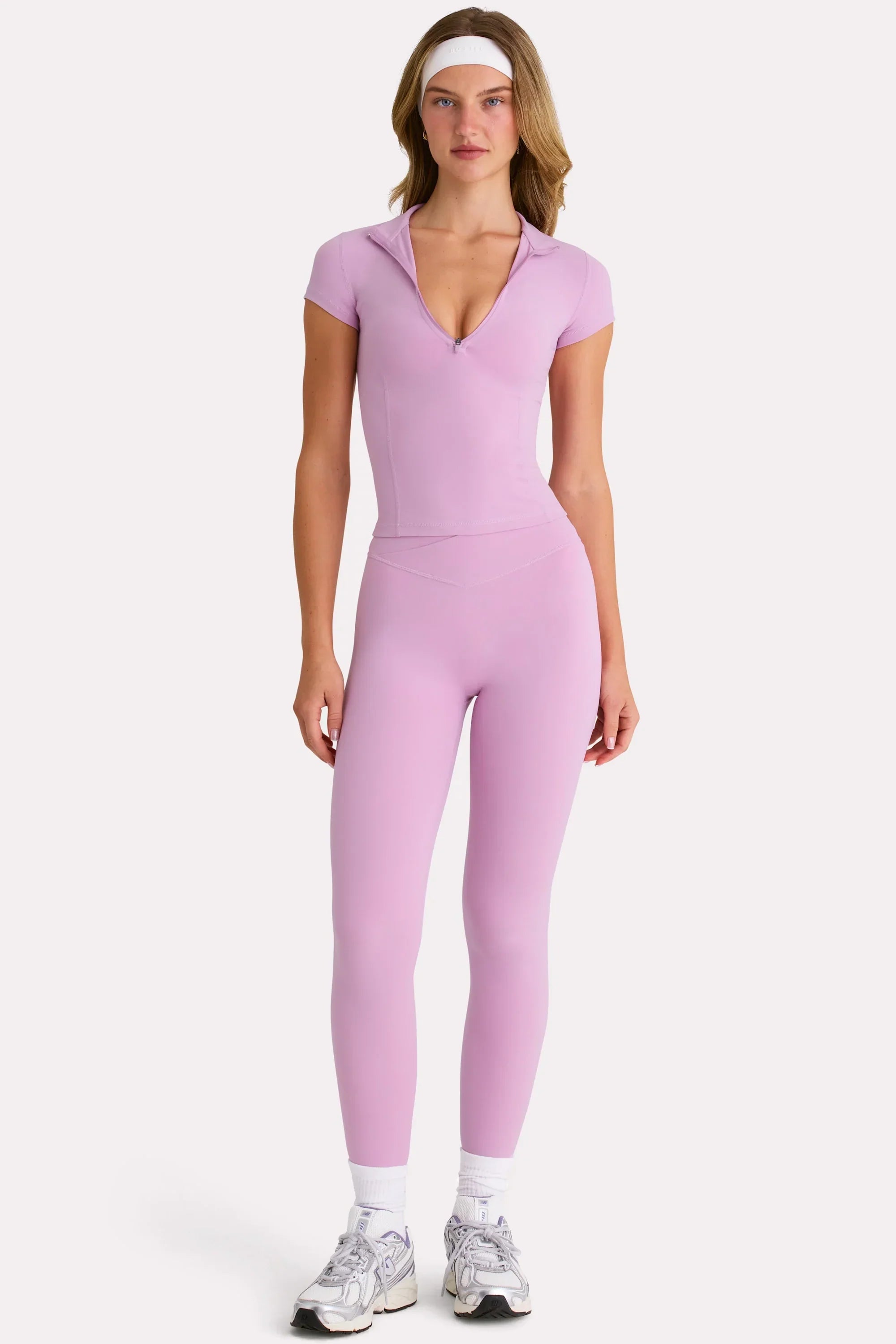 Soft Active Quarter Zip Top in Sweet Pink