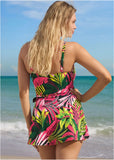 Wrap Swim Dress Polynesian Palm