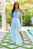Blue Flowy Cover Up Pant