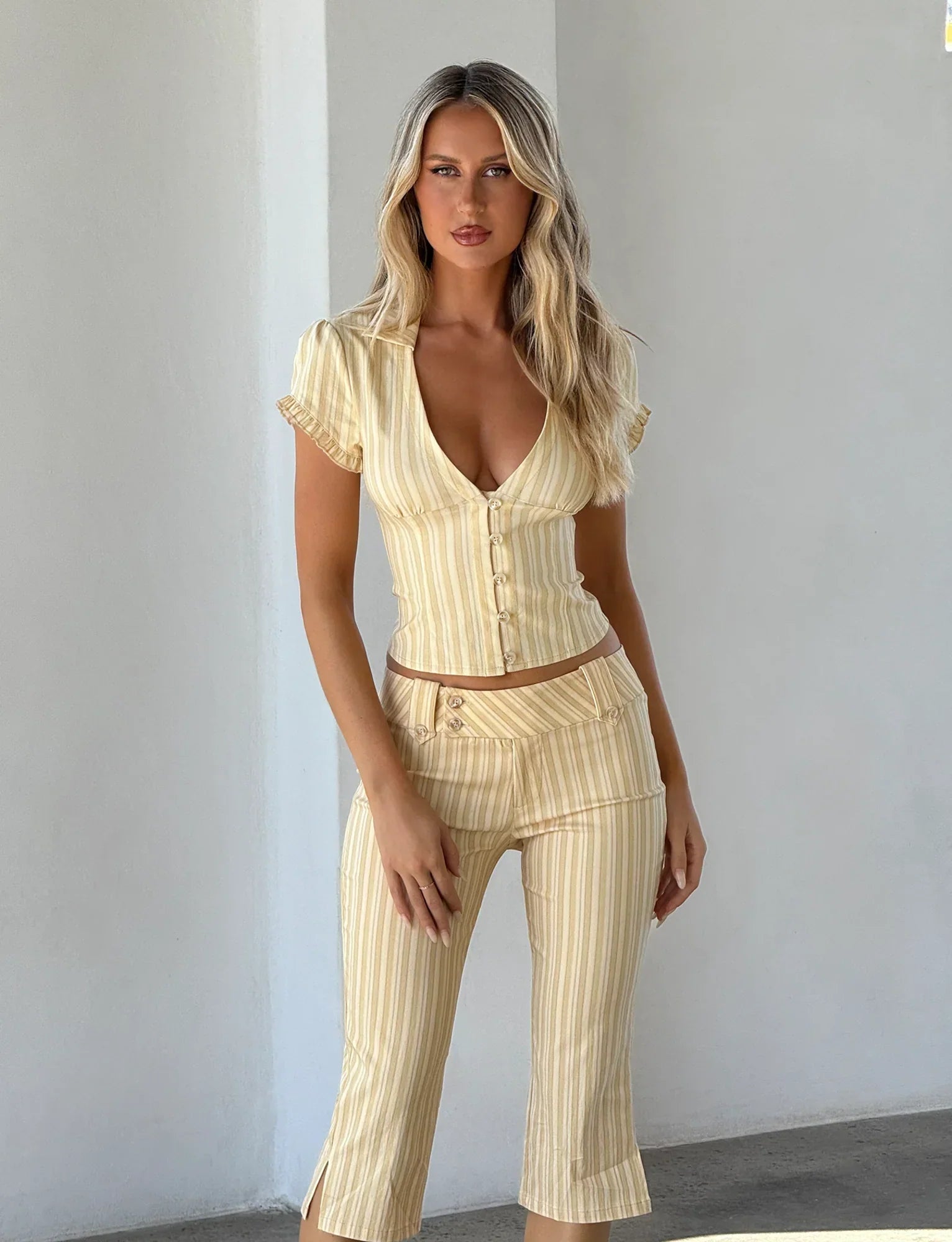 KITTIE SHIRT YELLOW STRIPE