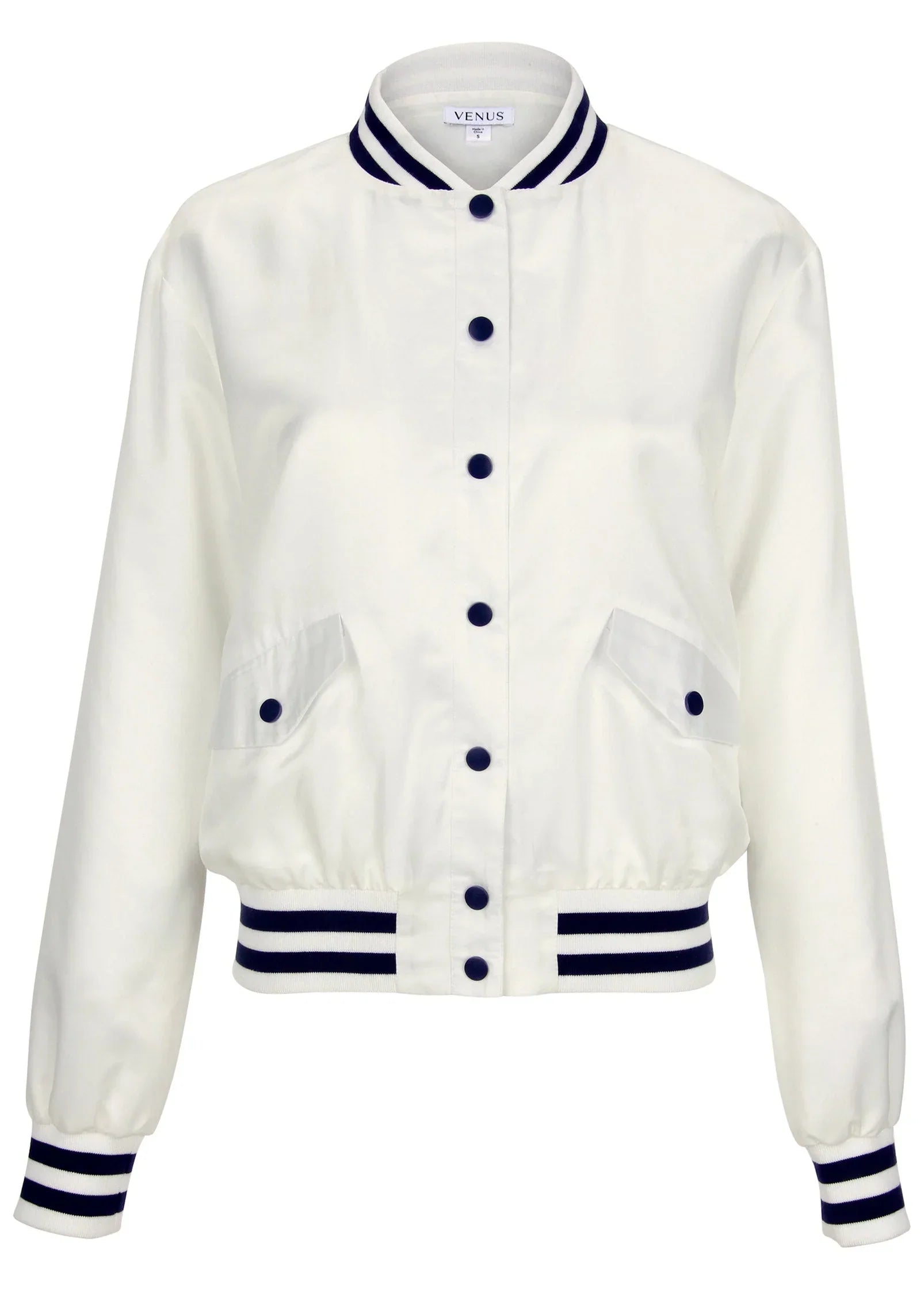 V Matte Satin Bomber Cloud Dancer