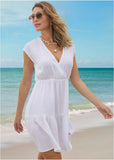Tiered Cover Up Dress White