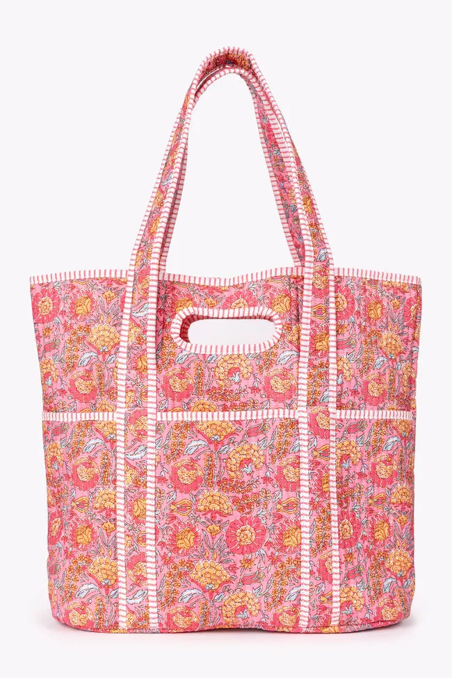 Avery Pink Floral Quilted Tote SALE