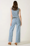 Railroad Stripe Wide Leg Jean