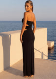 Iconic Heat Strapless Cut Out Maxi Dress Black