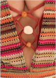 Crochet Cover Up Jumpsuit Raspberry Multi