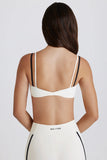Soft Active Twist Back Layered Sports Bra in Coconut