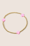 Signature Cross 3mm Gold Bracelet Bright Pink