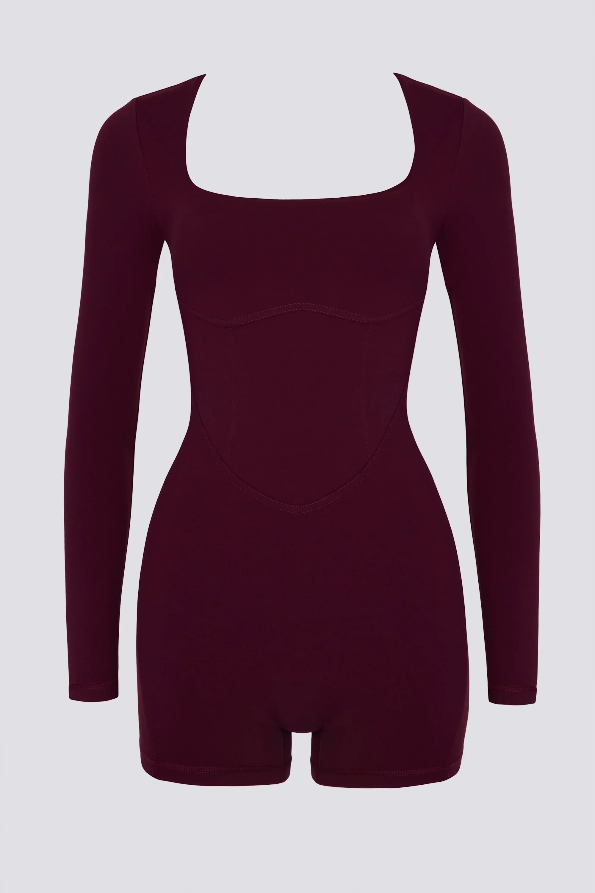 Soft Active Open Back Unitard in Burgundy