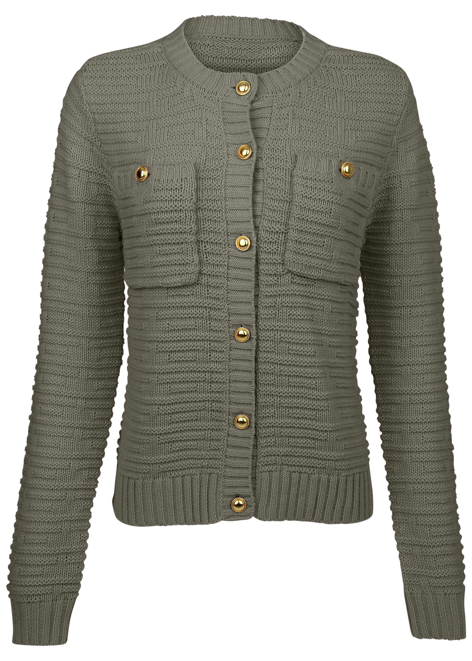 Button Detail Cardigan Olive