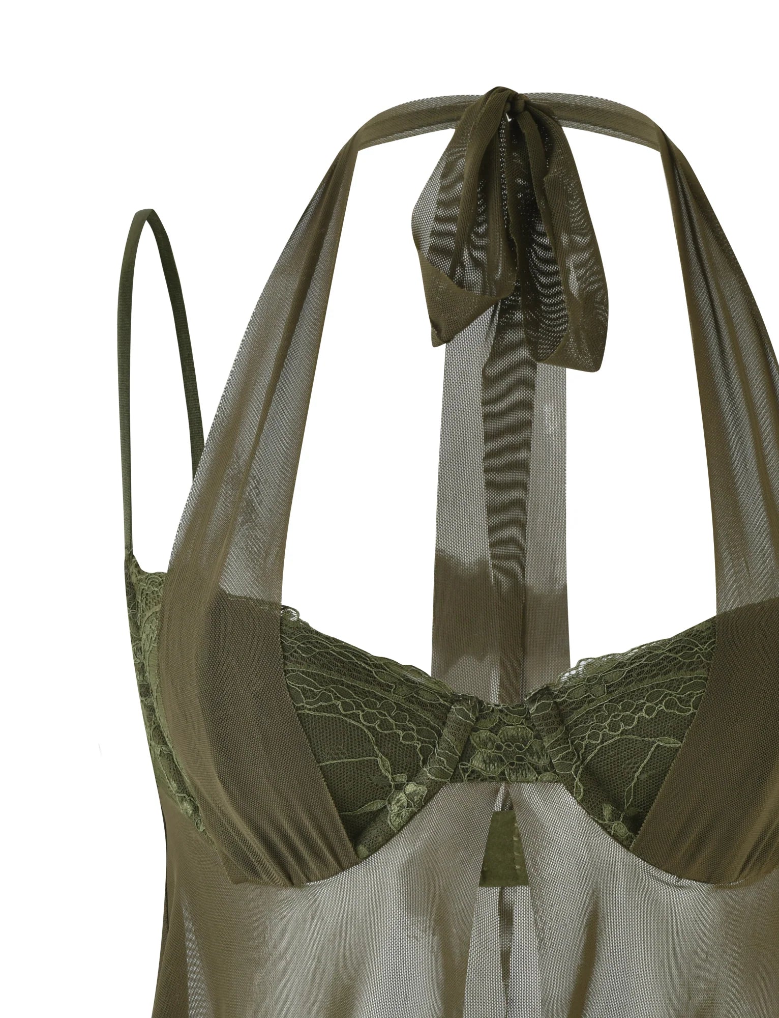 ADELINA TOP GREEN KHAKI GREEN IVORY