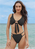 Strappy Side Midi Bottom Jet Black