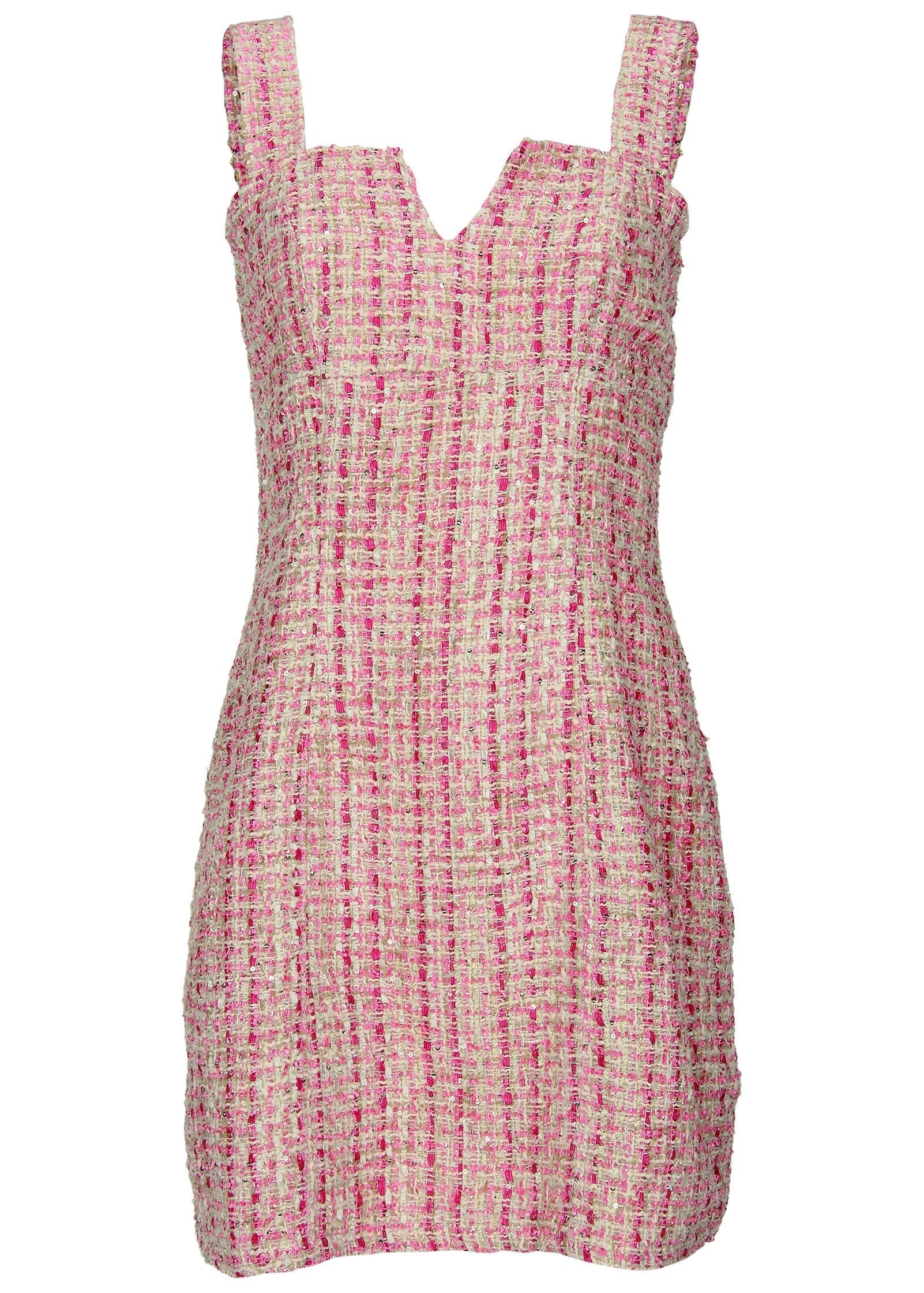 Sparkle Tweed Mini Dress Pink Multi