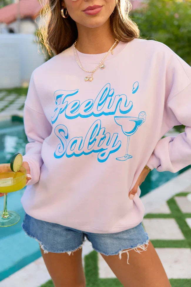 Feelin Salty Purple Graphic Sweatshirt