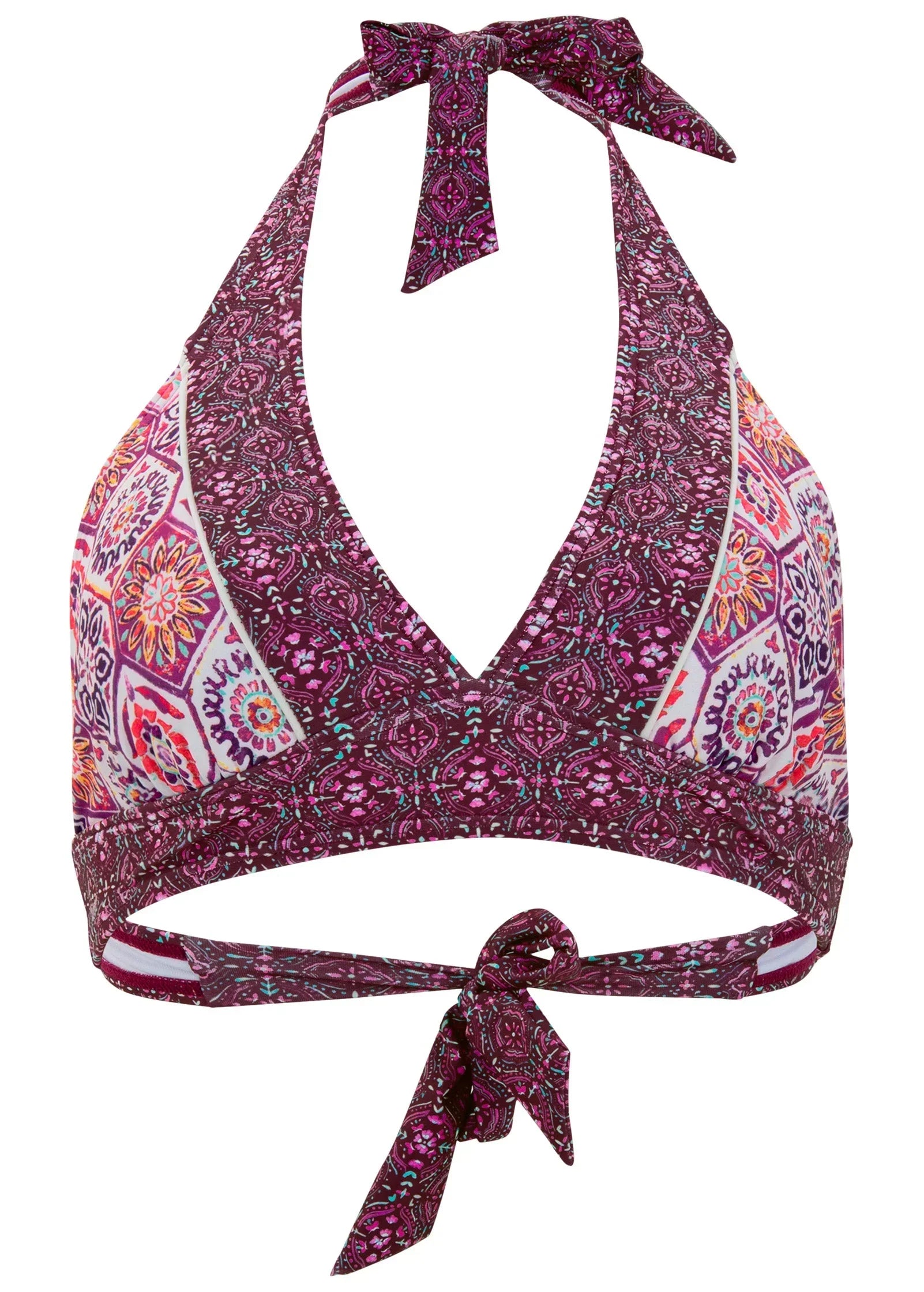 Triangle Halter Top Royal Mosaic