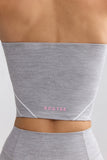 Soft Active Contrast Trim Bandeau Top in Marl Grey