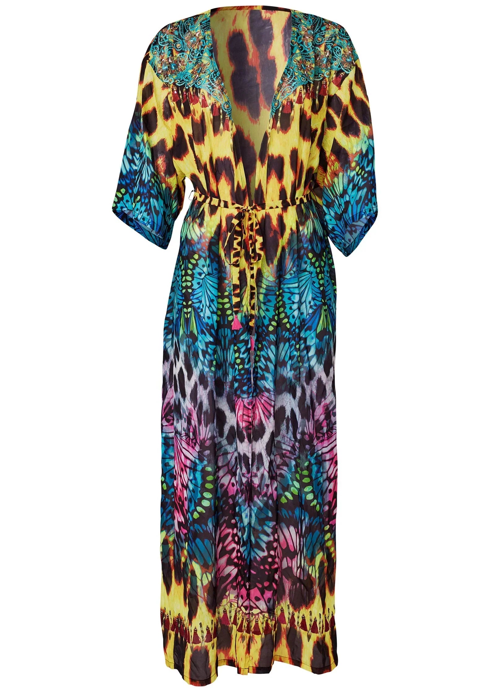 Long Kimono Cover Up Jungle Party
