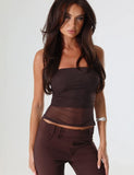 HARRIETT TUBE TOP BROWN CHOCOLATE