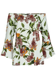 Bell Sleeve Printed Top White Floral Multi