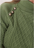 Military Button Sweater Bronze Green