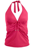 Sicily Halter Tankini Top Raspberry