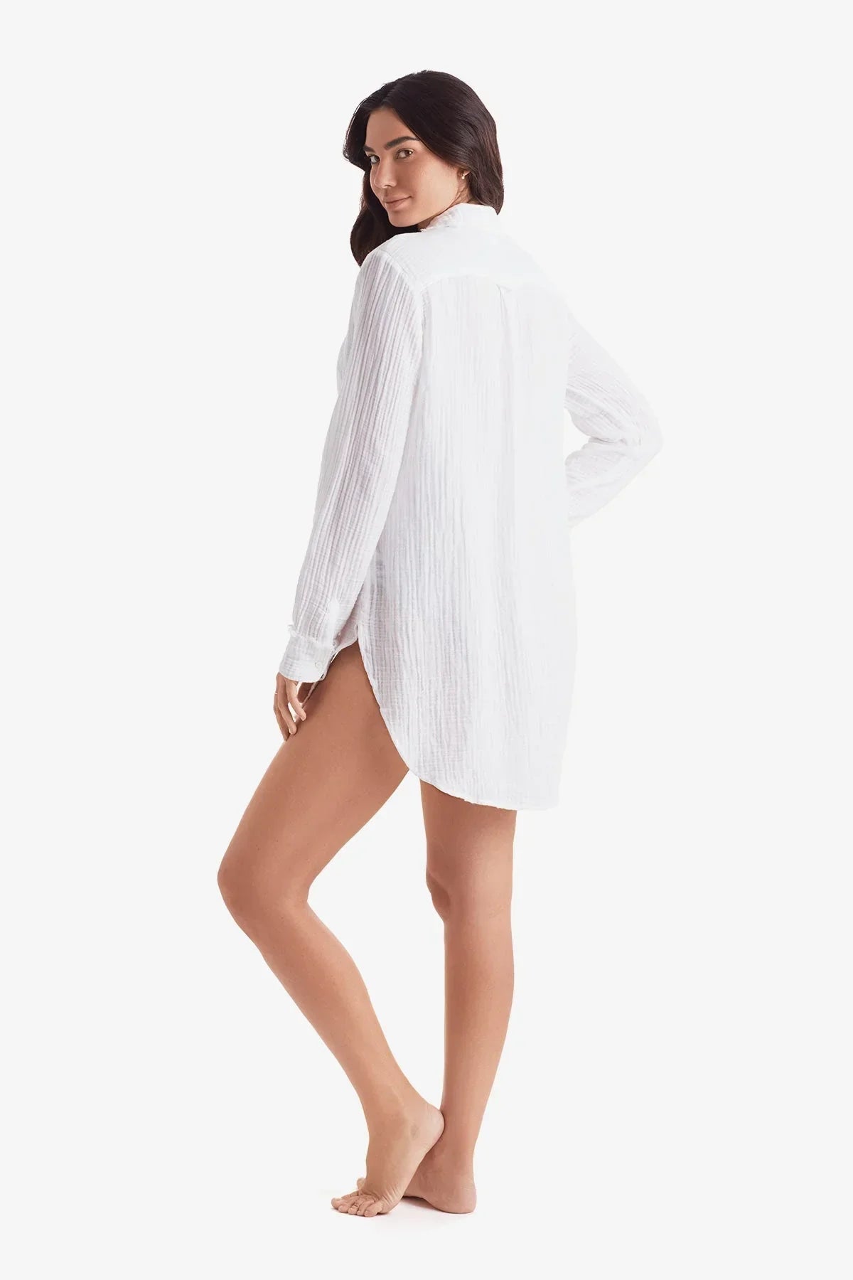 Laguna Fray Shirt White Bliss Gauze