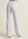 Laura Crop Wide Leg Jean White Denim
