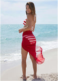 Twist Front Mesh Cover Up Red Hot