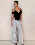 AMBERLY SUIT PANT GREY PINSTRIPE GREY PINSTRIPE