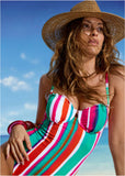 Bermuda Underwire Swimsuit Watercolor Stripe