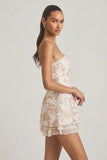 Embellished Strapless Corset Mini Dress in Ivory