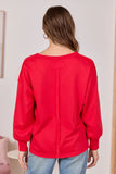Masyn Red V Neck Pullover